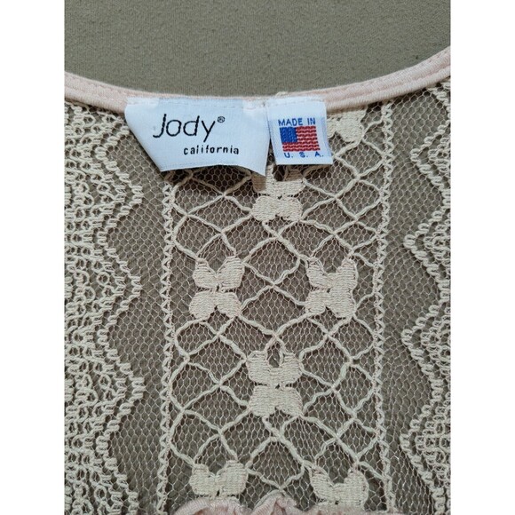 Jody California Layered Mini Dress Embroider Top Blush Pink Boho Y2K Size Large - Picture 6 of 8